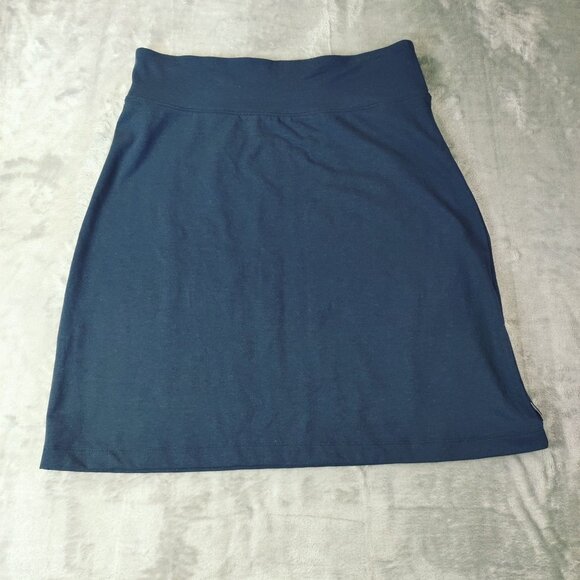 Eddie Bauer Womens M Navy Pull On Stretch Skirt Casual Travel Everyday - Picture 1 of 8